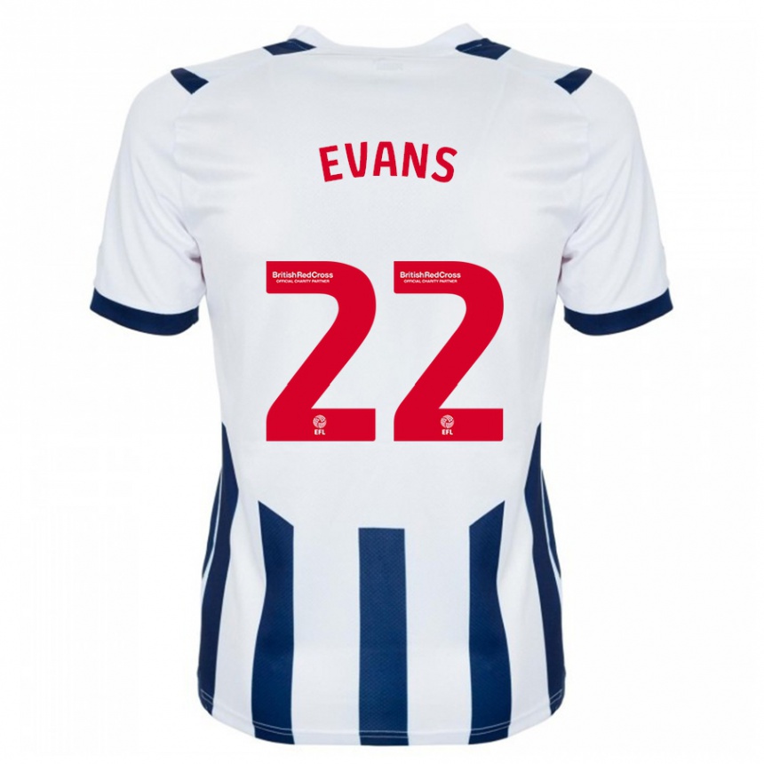 Damen Fußball Kate Evans #22 Weiß Heimtrikot Trikot 2023/24 T-Shirt Luxemburg