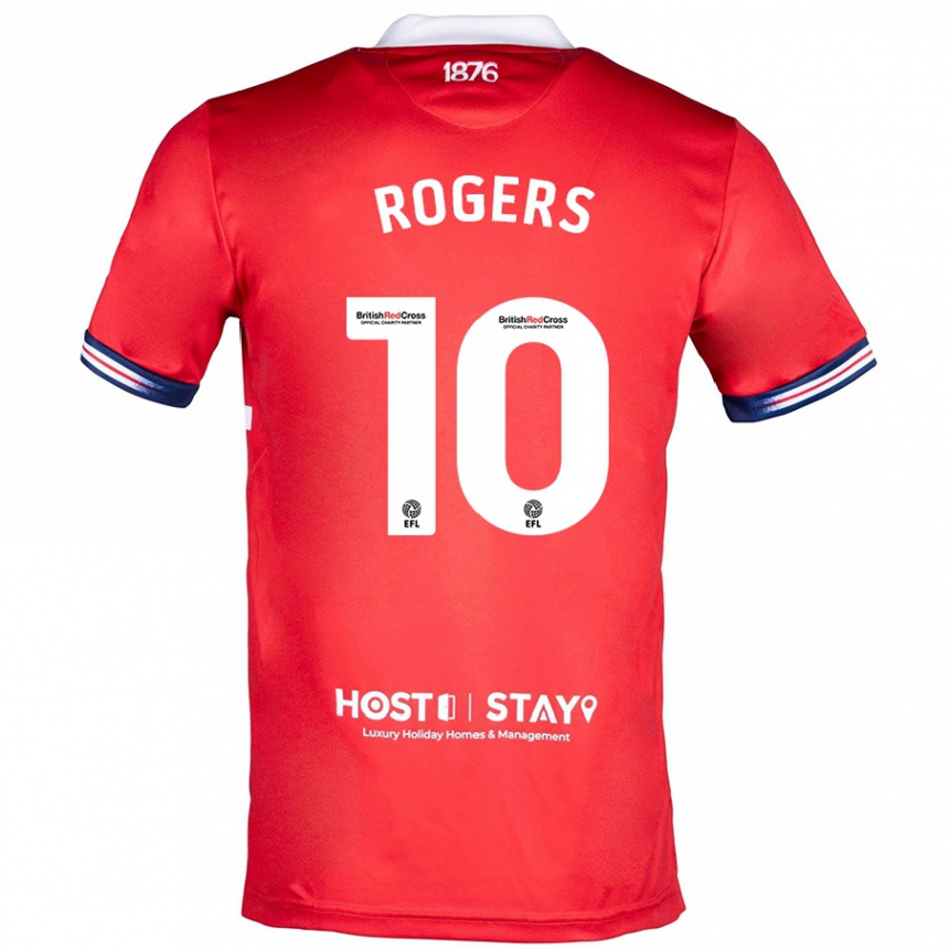 Damen Fußball Morgan Rogers #10 Rot Heimtrikot Trikot 2023/24 T-Shirt Luxemburg