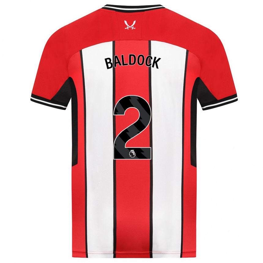 Damen Fußball George Baldock #2 Rot Heimtrikot Trikot 2023/24 T-Shirt Luxemburg