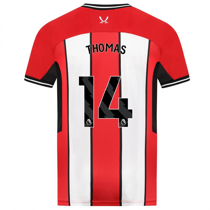 Damen Fußball Luke Thomas #14 Rot Heimtrikot Trikot 2023/24 T-Shirt Luxemburg