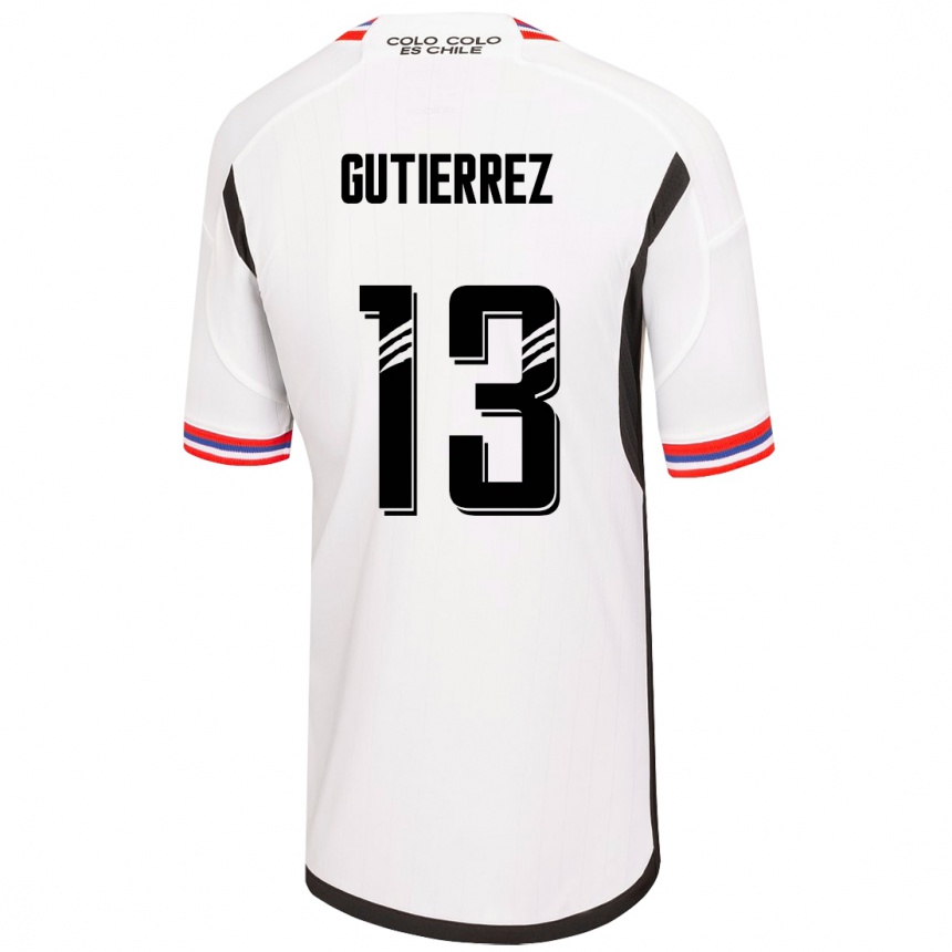 Damen Fußball Bruno Gutiérrez #13 Weiß Heimtrikot Trikot 2023/24 T-Shirt Luxemburg