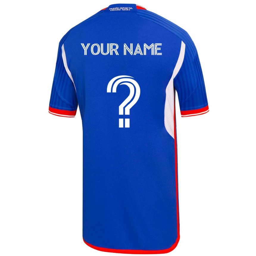 Damen Fußball Ihren Namen #0 Blau Heimtrikot Trikot 2023/24 T-Shirt Luxemburg