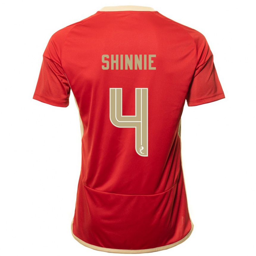 Damen Fußball Graeme Shinnie #4 Rot Heimtrikot Trikot 2023/24 T-Shirt Luxemburg