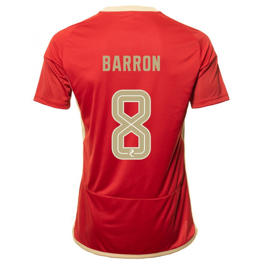 Damen Fußball Connor Barron #8 Rot Heimtrikot Trikot 2023/24 T-Shirt Luxemburg
