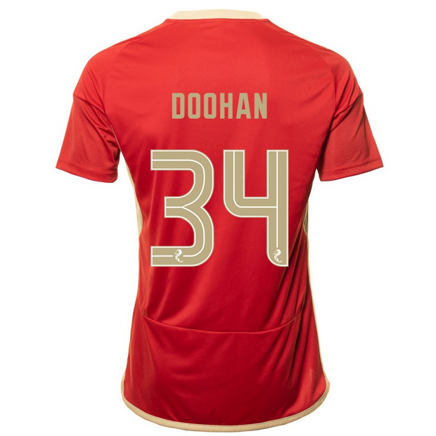 Damen Fußball Ross Doohan #34 Rot Heimtrikot Trikot 2023/24 T-Shirt Luxemburg