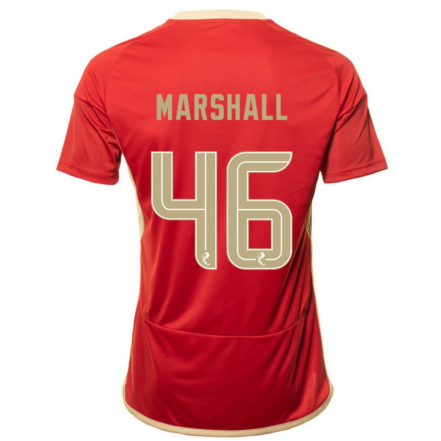 Damen Fußball Findlay Marshall #46 Rot Heimtrikot Trikot 2023/24 T-Shirt Luxemburg