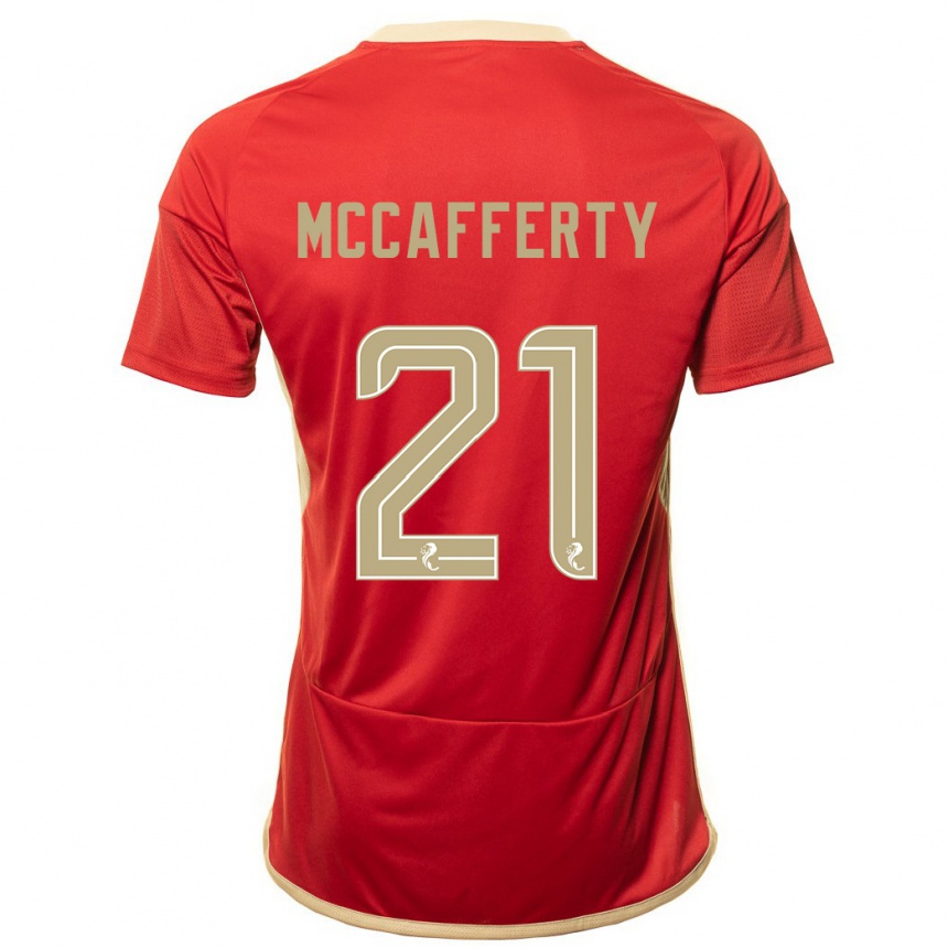 Damen Fußball Eirinn Mccafferty #21 Rot Heimtrikot Trikot 2023/24 T-Shirt Luxemburg