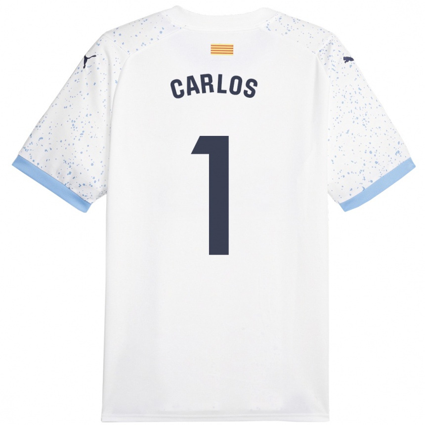 Damen Fußball Juan Carlos #1 Weiß Auswärtstrikot Trikot 2023/24 T-Shirt Luxemburg
