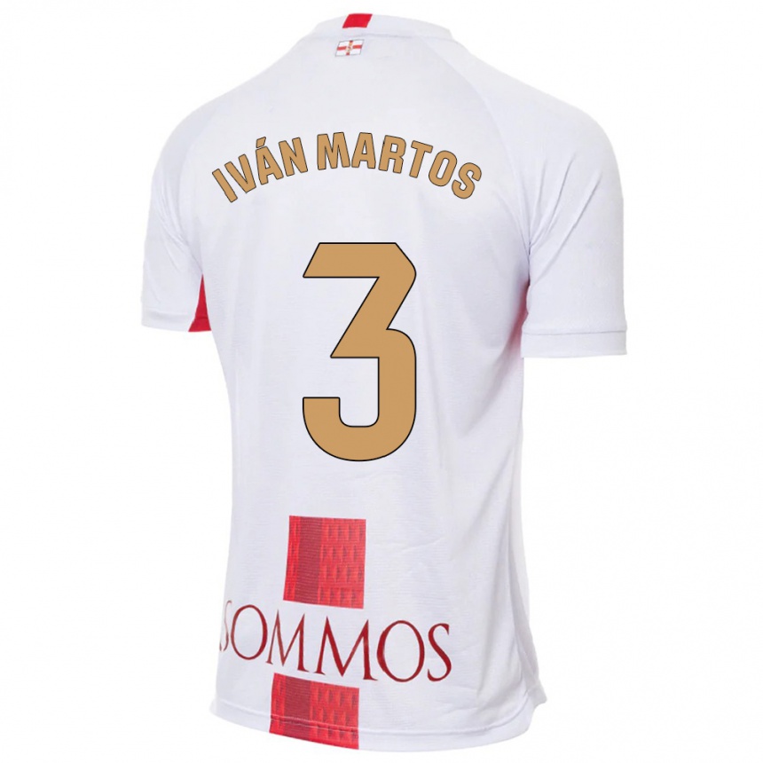 Damen Fußball Iván Martos #3 Weiß Auswärtstrikot Trikot 2023/24 T-Shirt Luxemburg