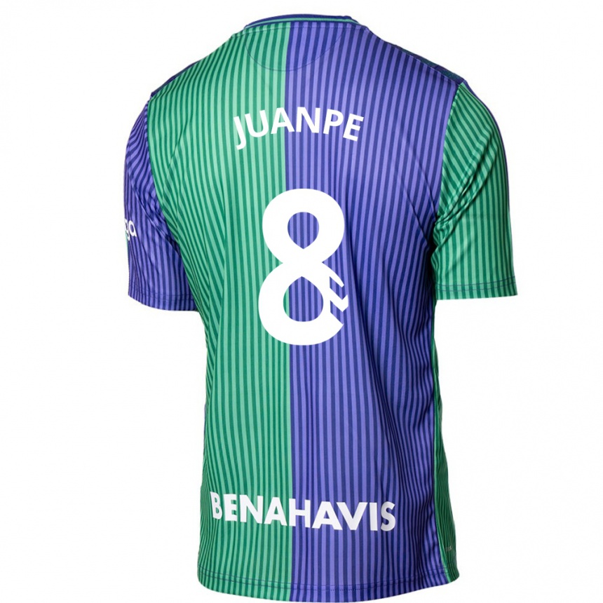 Damen Fußball Juanpe #8 Grün Blau Auswärtstrikot Trikot 2023/24 T-Shirt Luxemburg