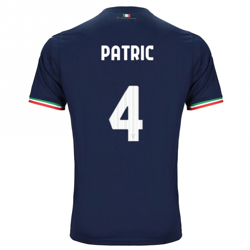 Damen Fußball Patric #4 Marine Auswärtstrikot Trikot 2023/24 T-Shirt Luxemburg
