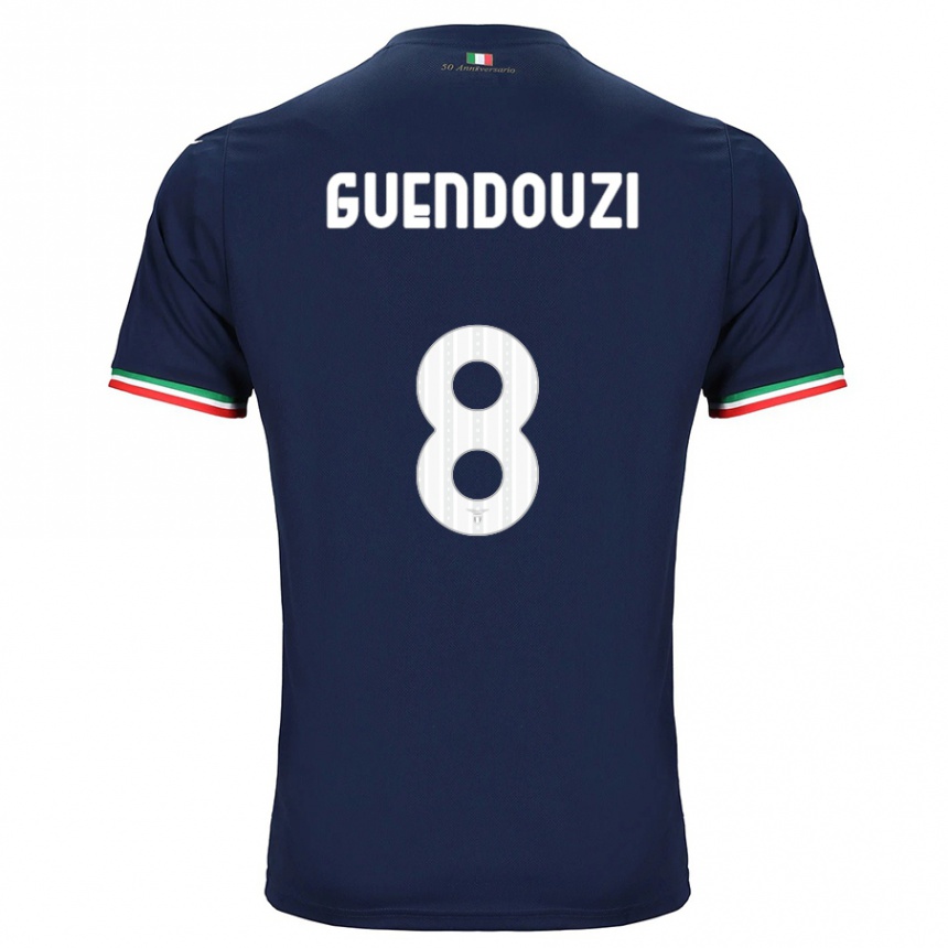 Damen Fußball Matteo Guendouzi #8 Marine Auswärtstrikot Trikot 2023/24 T-Shirt Luxemburg