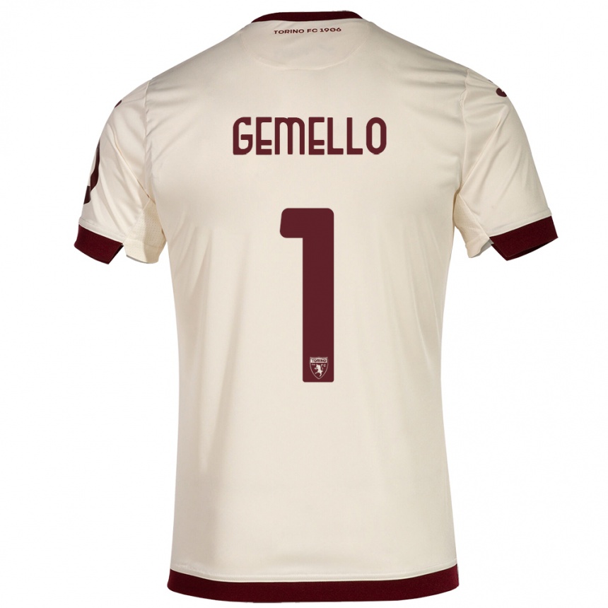 Damen Fußball Luca Gemello #1 Sekt Auswärtstrikot Trikot 2023/24 T-Shirt Luxemburg