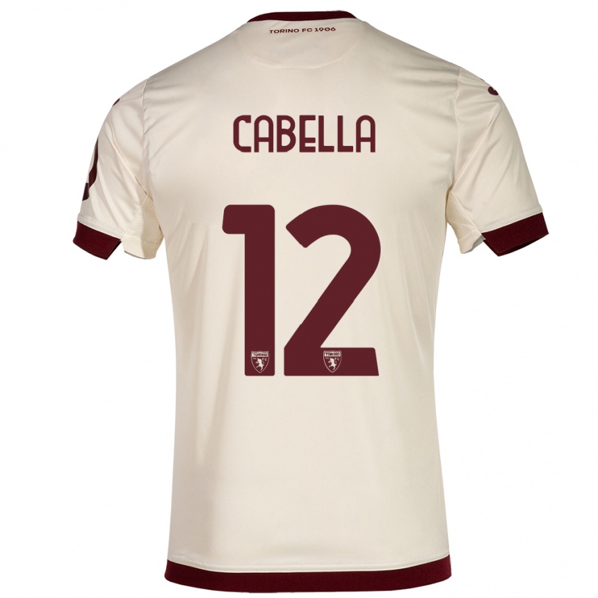 Damen Fußball Matteo Cabella #12 Sekt Auswärtstrikot Trikot 2023/24 T-Shirt Luxemburg