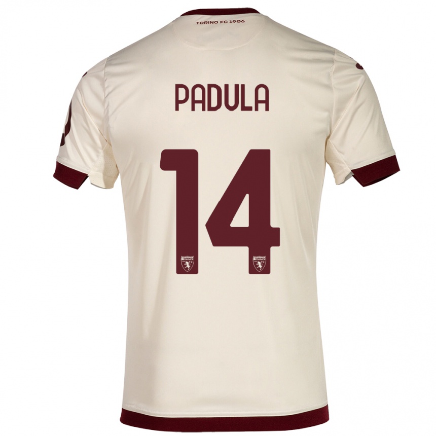 Damen Fußball Cristian Padula #14 Sekt Auswärtstrikot Trikot 2023/24 T-Shirt Luxemburg