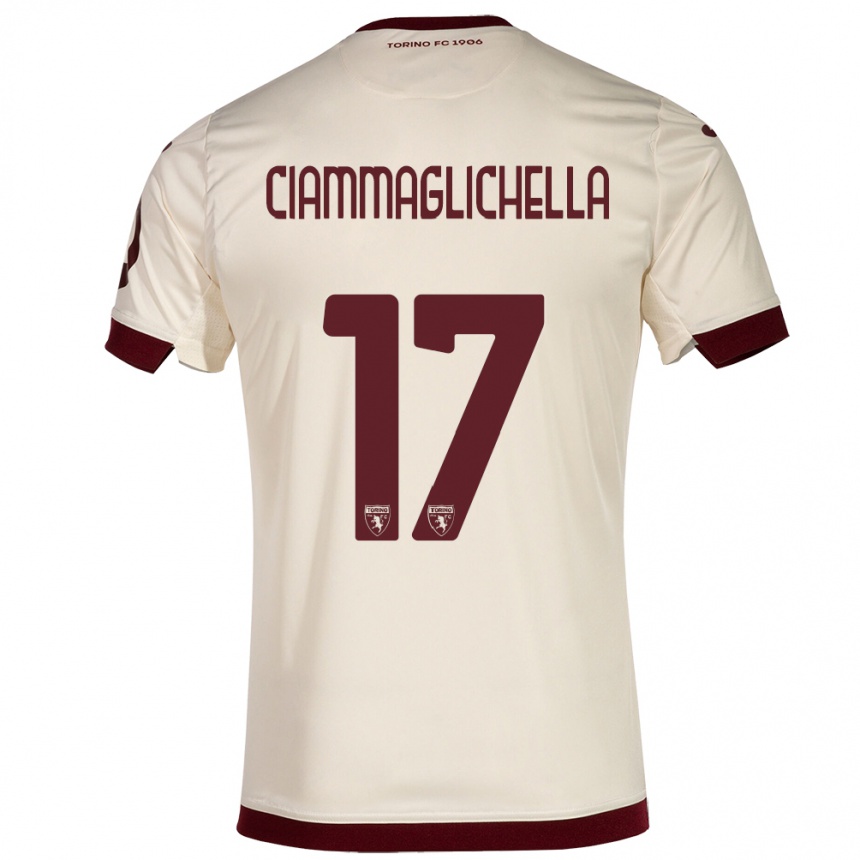 Damen Fußball Aaron Ciammaglichella #17 Sekt Auswärtstrikot Trikot 2023/24 T-Shirt Luxemburg