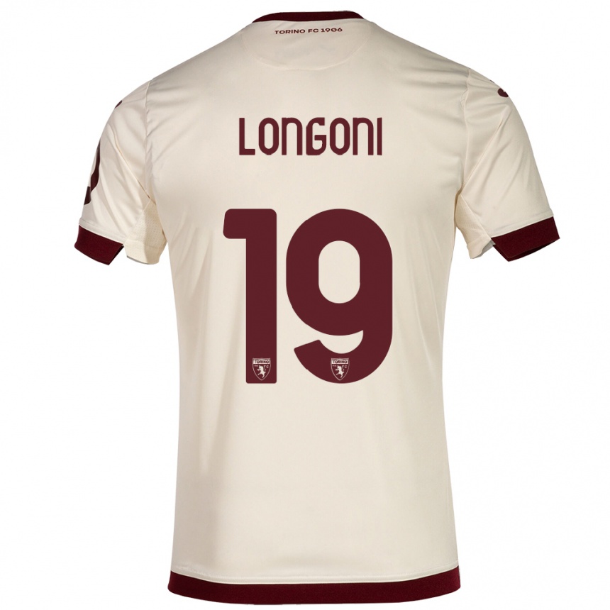 Damen Fußball Marco Longoni #19 Sekt Auswärtstrikot Trikot 2023/24 T-Shirt Luxemburg
