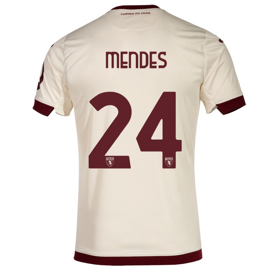 Damen Fußball Rodrigo Mendes #24 Sekt Auswärtstrikot Trikot 2023/24 T-Shirt Luxemburg