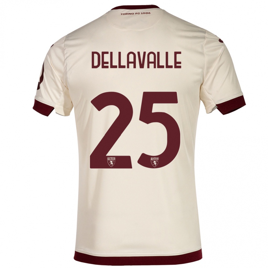 Damen Fußball Alessandro Dellavalle #25 Sekt Auswärtstrikot Trikot 2023/24 T-Shirt Luxemburg