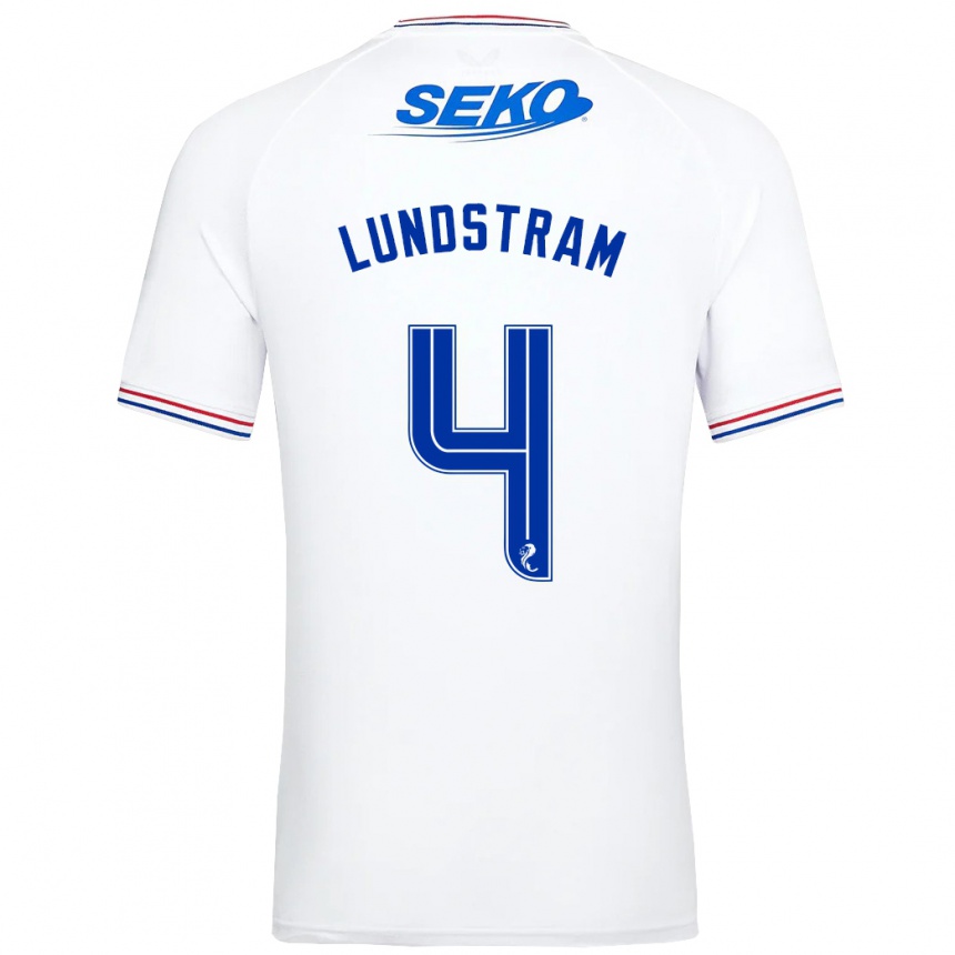 Damen Fußball John Lundstram #4 Weiß Auswärtstrikot Trikot 2023/24 T-Shirt Luxemburg