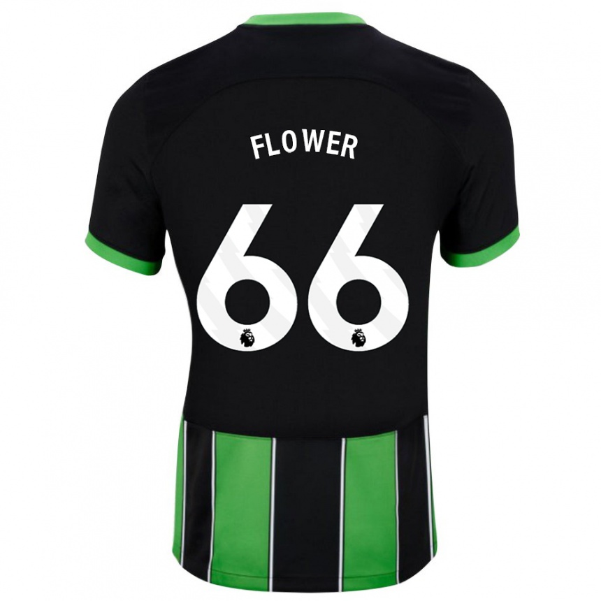 Damen Fußball Louis Flower #66 Schwarz Grün Auswärtstrikot Trikot 2023/24 T-Shirt Luxemburg