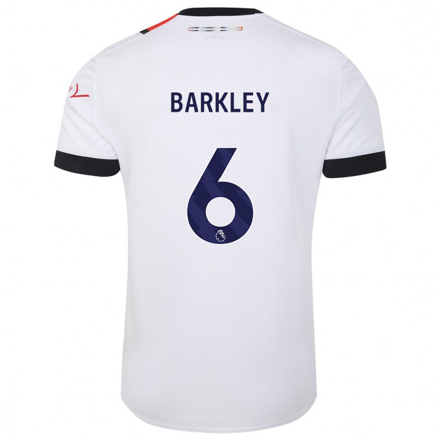 Damen Fußball Ross Barkley #6 Weiß Auswärtstrikot Trikot 2023/24 T-Shirt Luxemburg