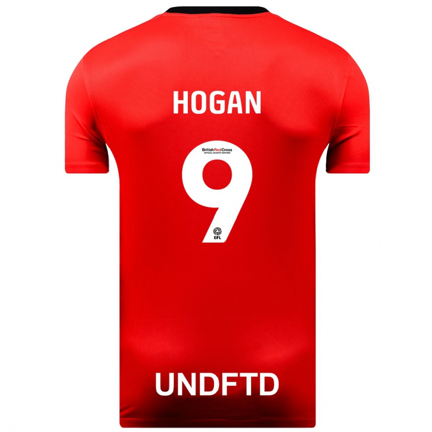 Damen Fußball Scott Hogan #9 Rot Auswärtstrikot Trikot 2023/24 T-Shirt Luxemburg