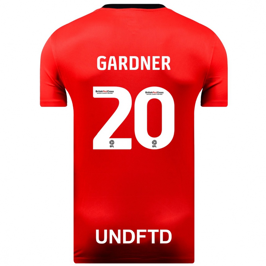 Damen Fußball Gary Gardner #20 Rot Auswärtstrikot Trikot 2023/24 T-Shirt Luxemburg