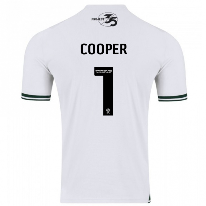 Damen Fußball Michael Cooper #1 Weiß Auswärtstrikot Trikot 2023/24 T-Shirt Luxemburg