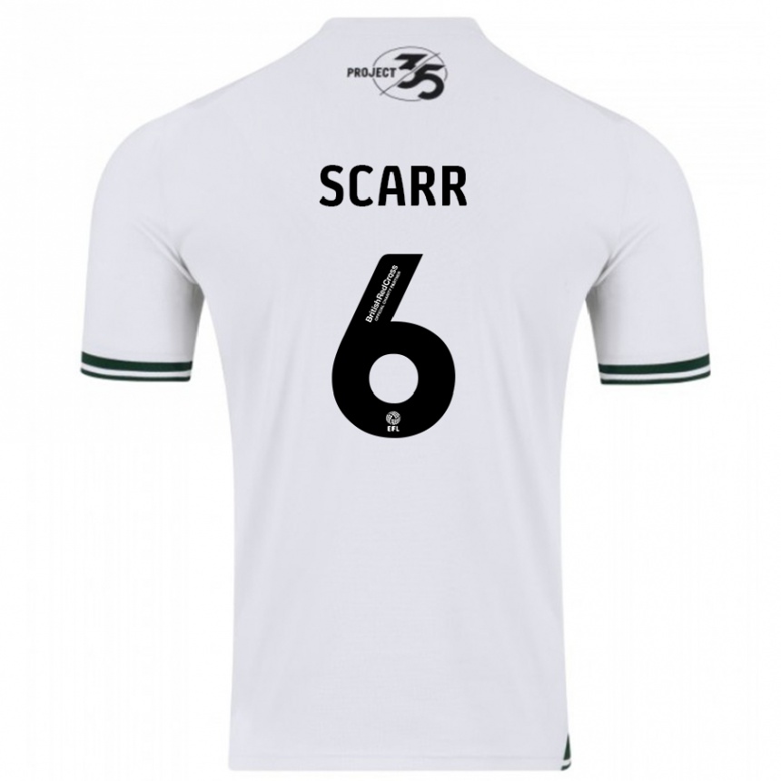 Damen Fußball Dan Scarr #6 Weiß Auswärtstrikot Trikot 2023/24 T-Shirt Luxemburg