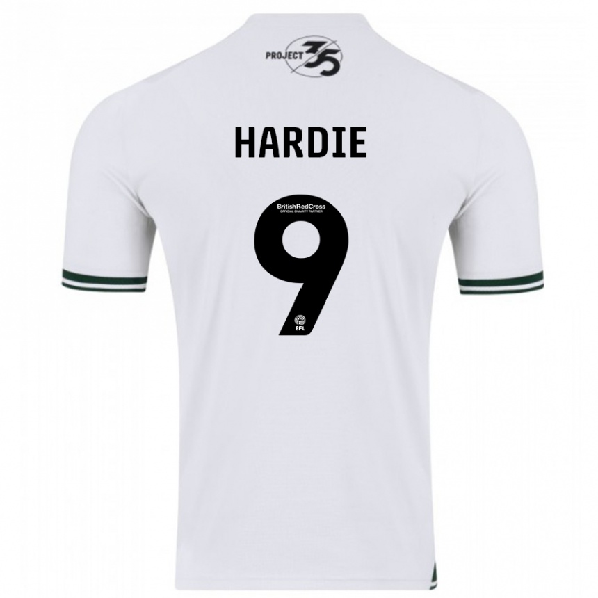 Damen Fußball Ryan Hardie #9 Weiß Auswärtstrikot Trikot 2023/24 T-Shirt Luxemburg