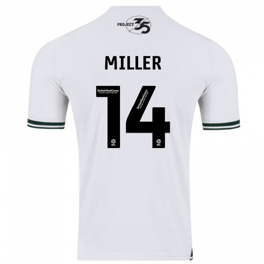 Damen Fußball Mickel Miller #14 Weiß Auswärtstrikot Trikot 2023/24 T-Shirt Luxemburg