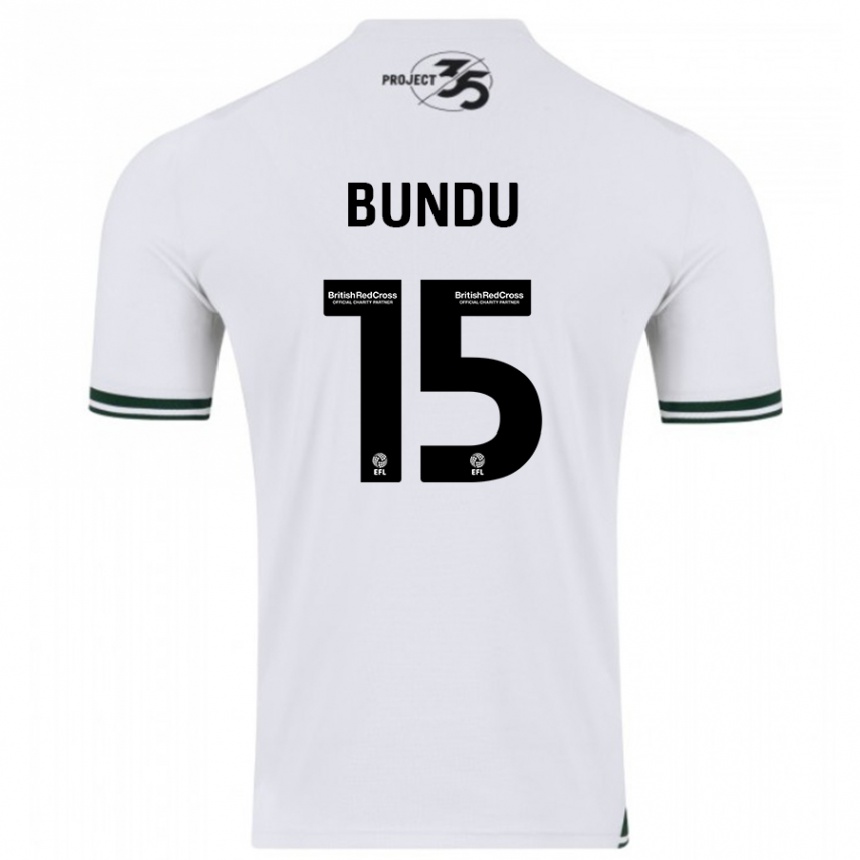 Damen Fußball Mustapha Bundu #15 Weiß Auswärtstrikot Trikot 2023/24 T-Shirt Luxemburg