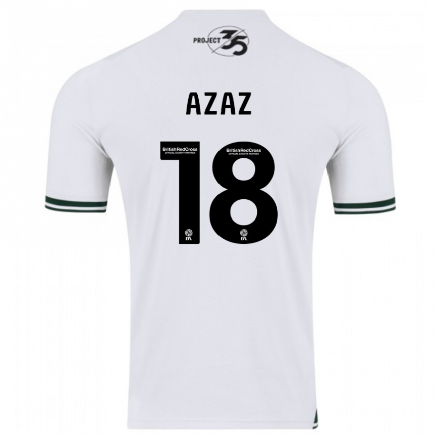 Damen Fußball Finn Azaz #18 Weiß Auswärtstrikot Trikot 2023/24 T-Shirt Luxemburg