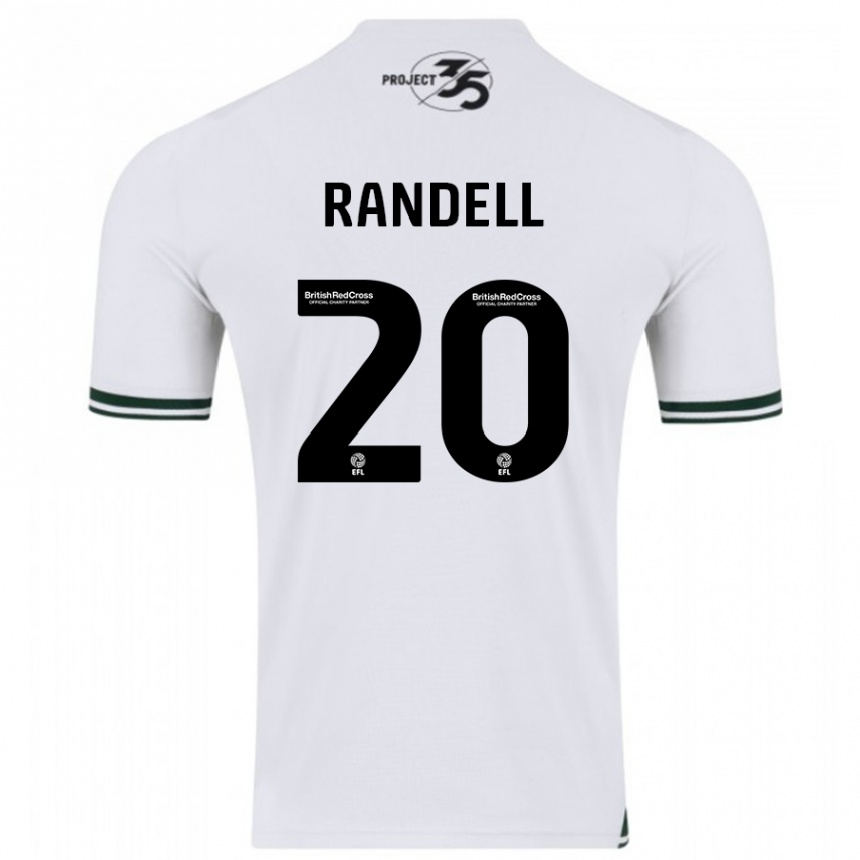 Damen Fußball Adam Randell #20 Weiß Auswärtstrikot Trikot 2023/24 T-Shirt Luxemburg
