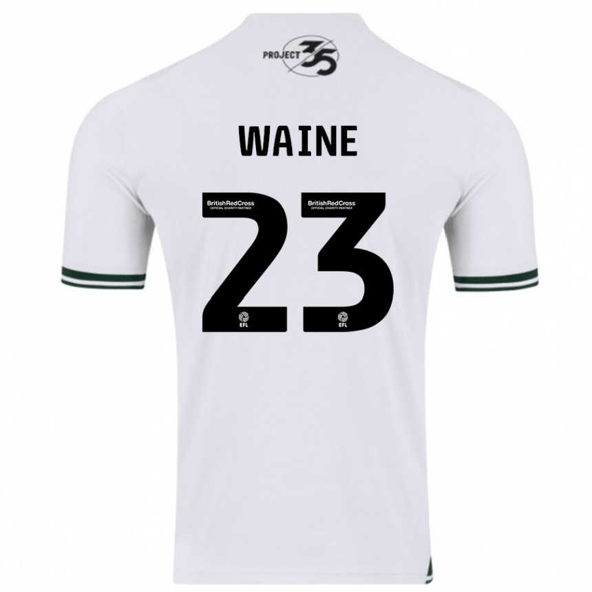Damen Fußball Ben Waine #23 Weiß Auswärtstrikot Trikot 2023/24 T-Shirt Luxemburg