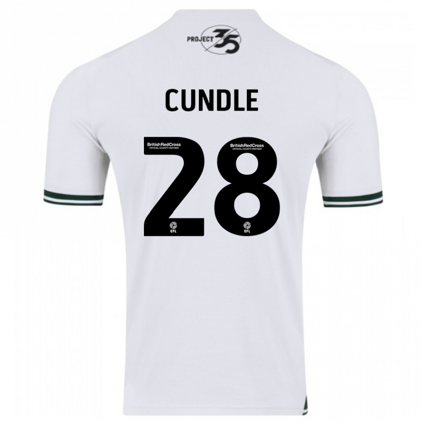 Damen Fußball Luke Cundle #28 Weiß Auswärtstrikot Trikot 2023/24 T-Shirt Luxemburg