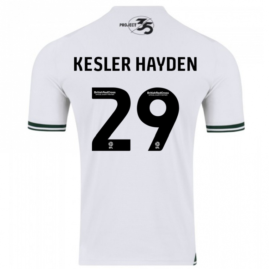 Damen Fußball Kaine Kesler-Hayden #29 Weiß Auswärtstrikot Trikot 2023/24 T-Shirt Luxemburg