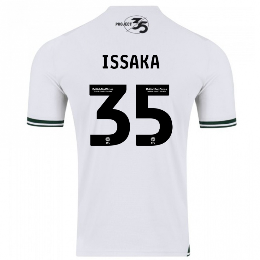 Damen Fußball Freddie Issaka #35 Weiß Auswärtstrikot Trikot 2023/24 T-Shirt Luxemburg