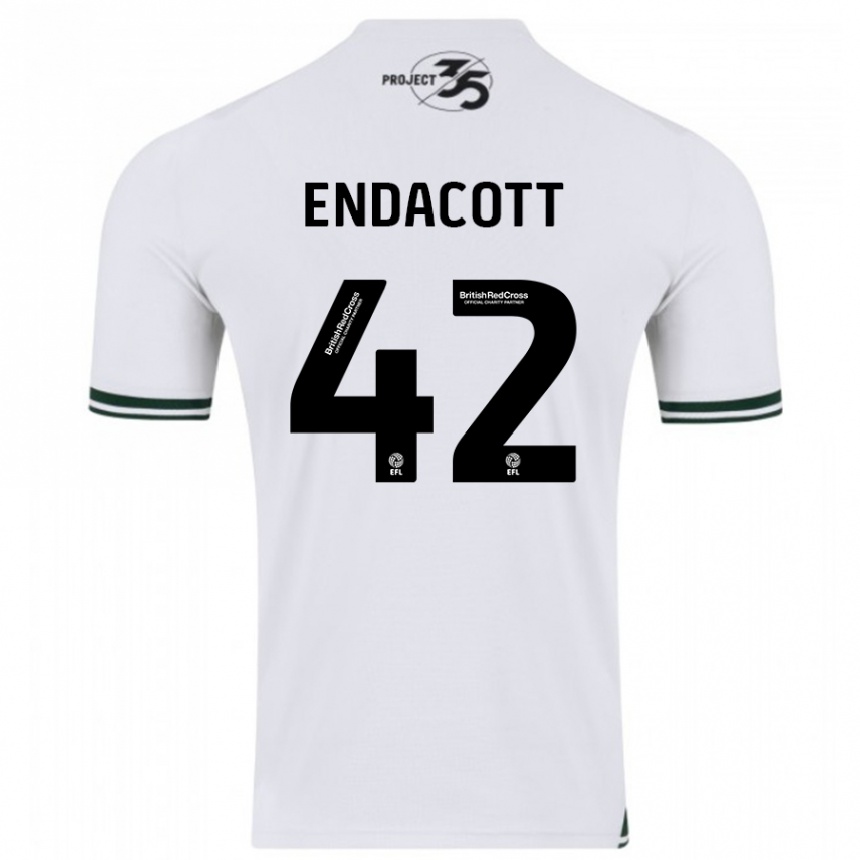 Damen Fußball Jack Endacott #42 Weiß Auswärtstrikot Trikot 2023/24 T-Shirt Luxemburg