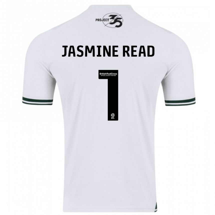 Damen Fußball Jasmine Read #1 Weiß Auswärtstrikot Trikot 2023/24 T-Shirt Luxemburg