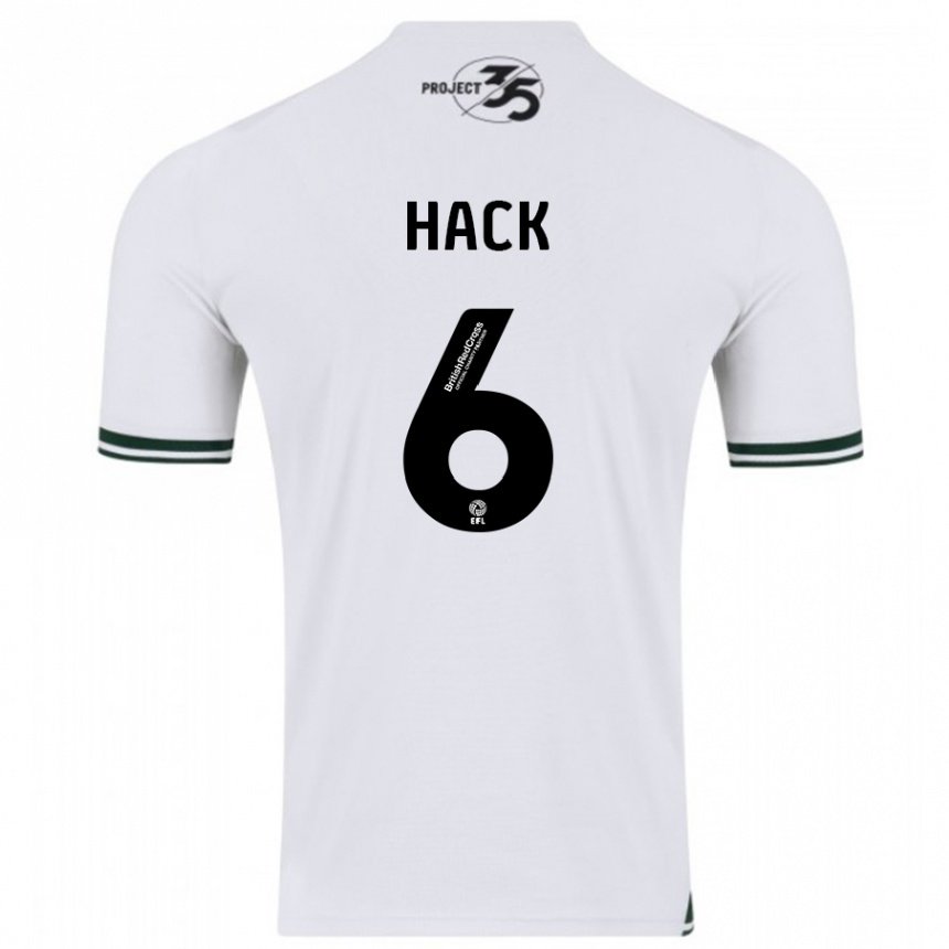 Damen Fußball Lucy Hack #6 Weiß Auswärtstrikot Trikot 2023/24 T-Shirt Luxemburg