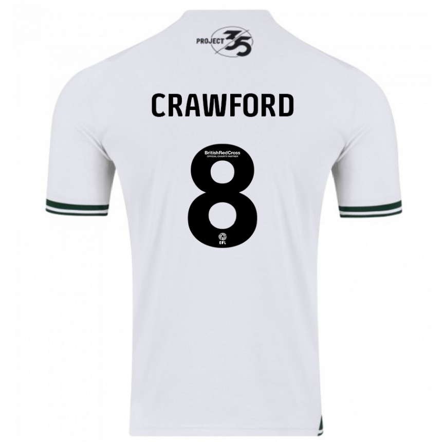 Damen Fußball Imy Crawford #8 Weiß Auswärtstrikot Trikot 2023/24 T-Shirt Luxemburg