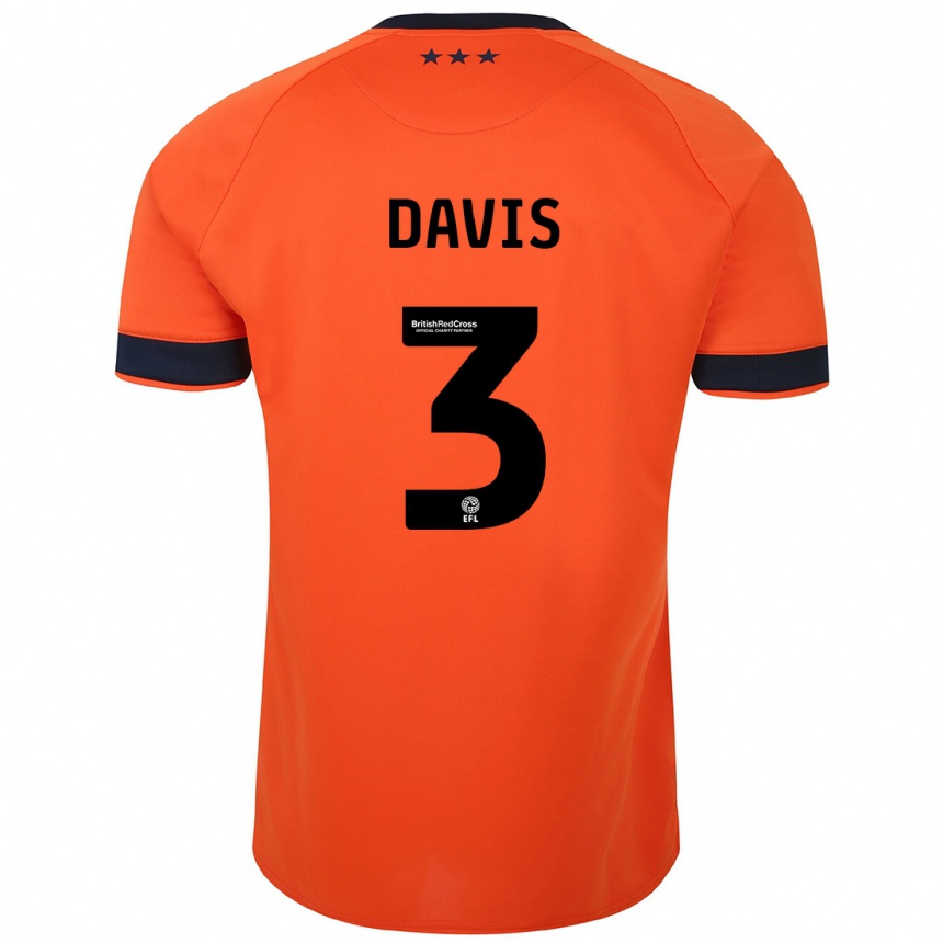 Damen Fußball Leif Davis #3 Orangefarben Auswärtstrikot Trikot 2023/24 T-Shirt Luxemburg