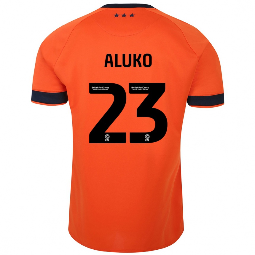 Damen Fußball Sone Aluko #23 Orangefarben Auswärtstrikot Trikot 2023/24 T-Shirt Luxemburg
