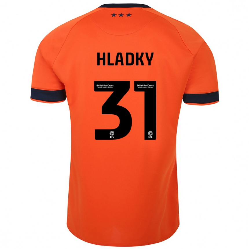 Damen Fußball Vaclav Hladky #31 Orangefarben Auswärtstrikot Trikot 2023/24 T-Shirt Luxemburg