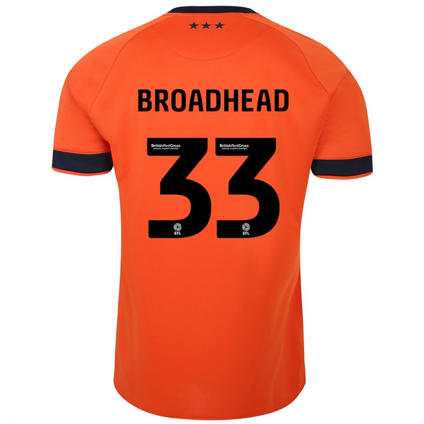 Damen Fußball Nathan Broadhead #33 Orangefarben Auswärtstrikot Trikot 2023/24 T-Shirt Luxemburg