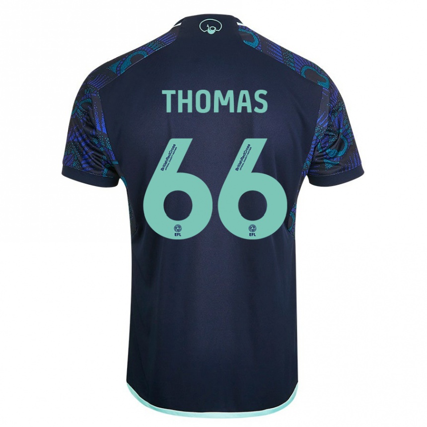 Damen Fußball Luca Thomas #66 Blau Auswärtstrikot Trikot 2023/24 T-Shirt Luxemburg