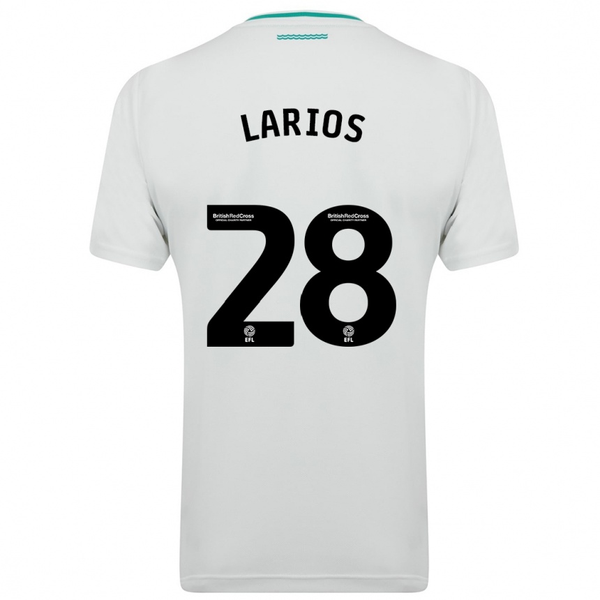 Damen Fußball Juan Larios #28 Weiß Auswärtstrikot Trikot 2023/24 T-Shirt Luxemburg
