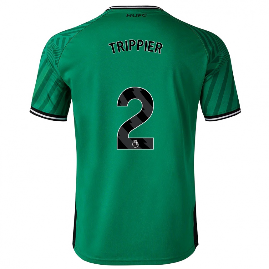 Damen Fußball Kieran Trippier #2 Grün Auswärtstrikot Trikot 2023/24 T-Shirt Luxemburg